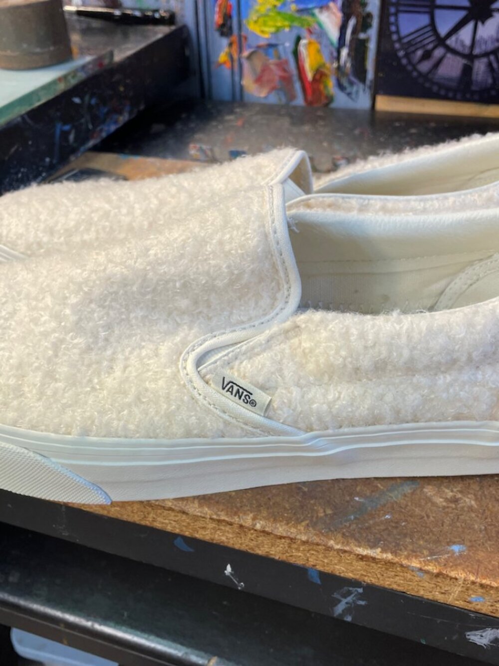 Vans Classic Slip On Sherpa White Size US 10.5 Men New VN000EACCJ7